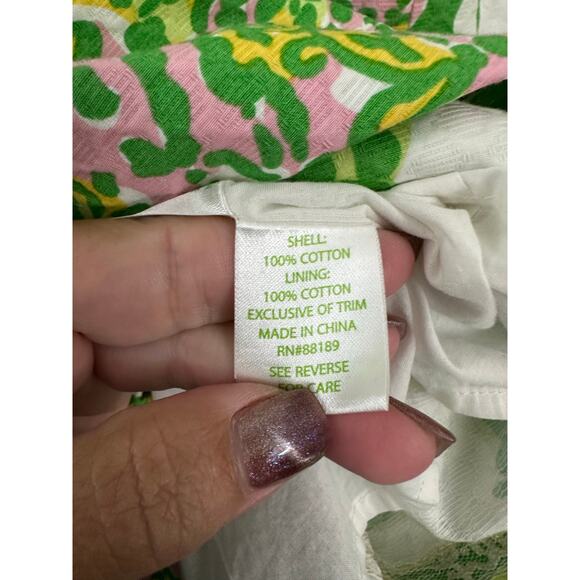 Lilly Pulitzer Rosie Shift Dress 10 Lace Trim Beachy Tropical - Picture 6 of 9